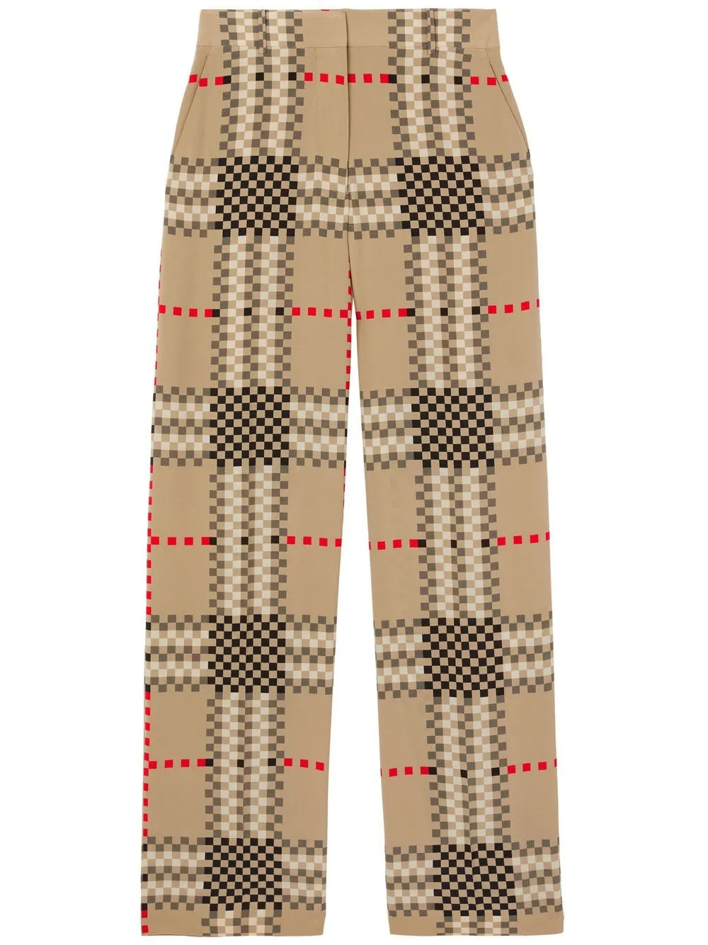 Pixel Check Wide-Leg Trousers
