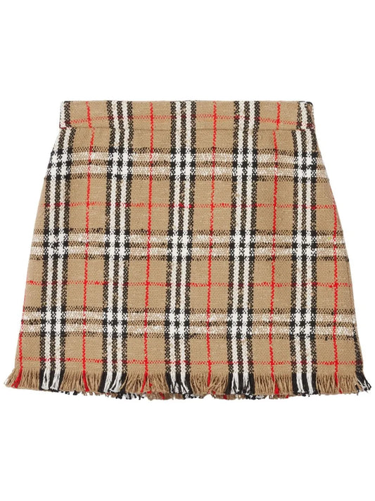 Vintage Check Bouclé Mini Skirt