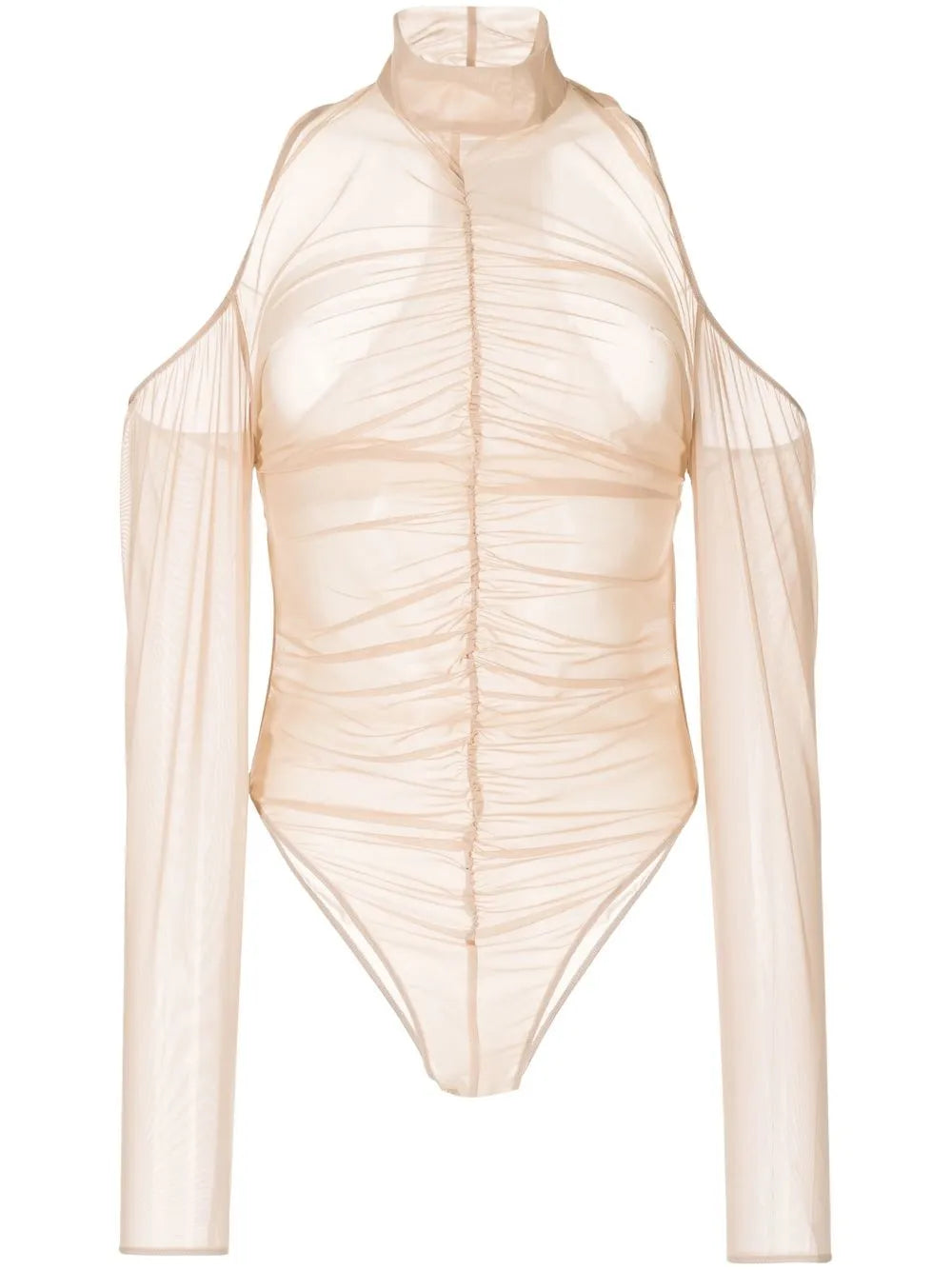 Ruched Mesh Bodysuit
