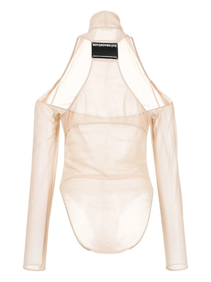 Ruched Mesh Bodysuit