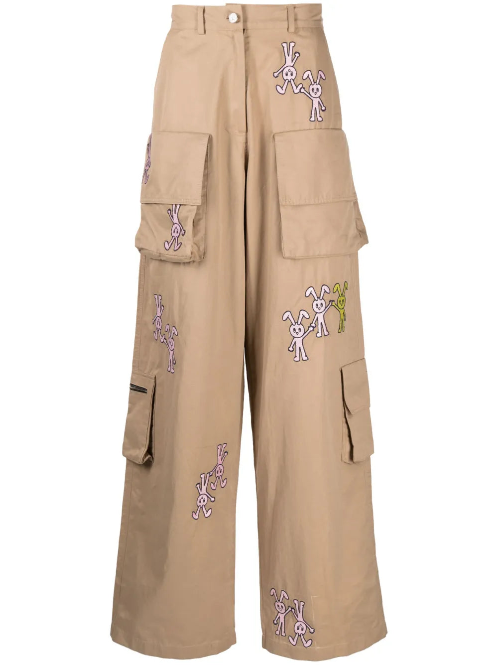 Logo-Print Cotton Cargo Pants