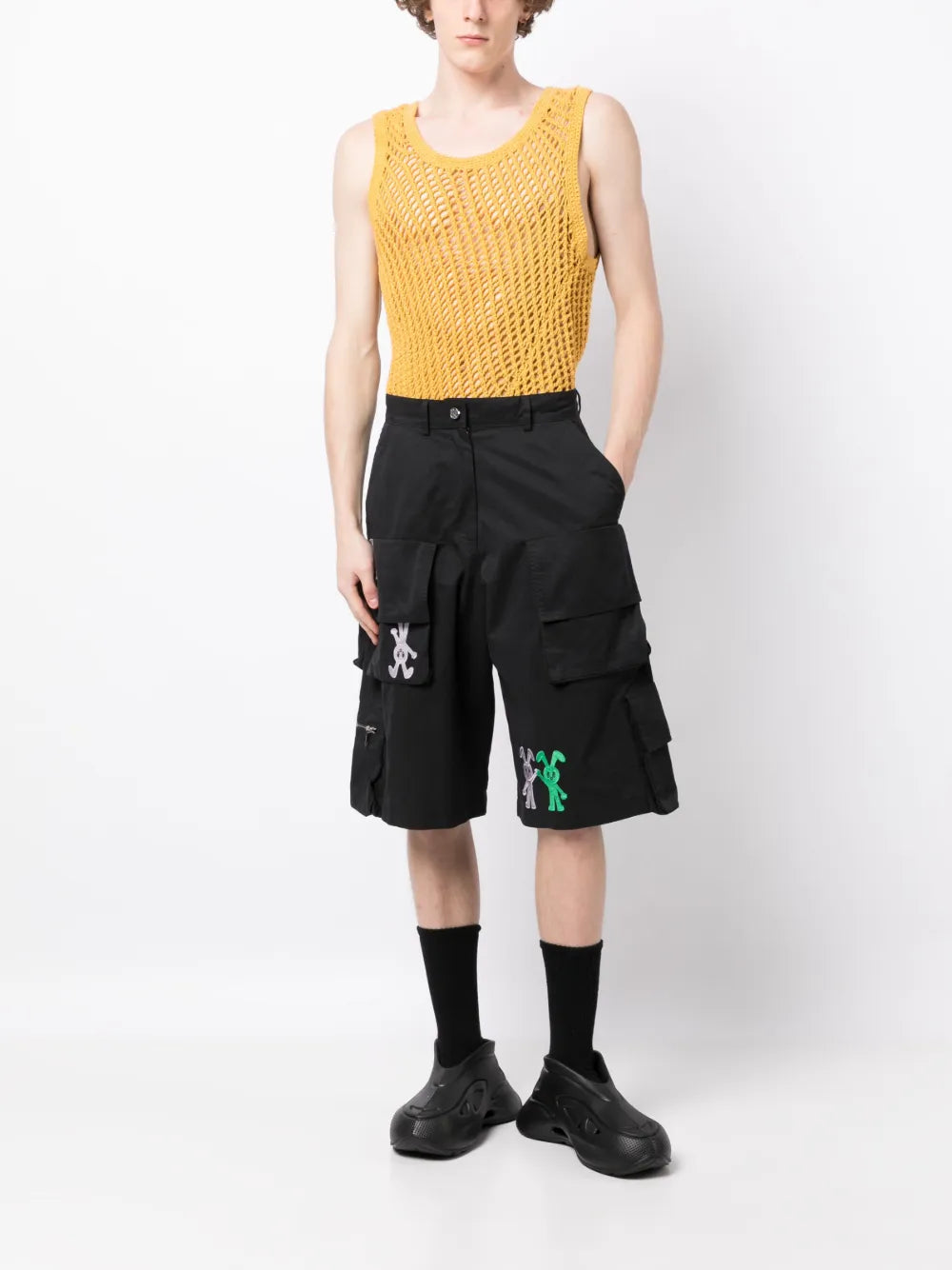 Logo-Embroidered Cotton Cargo Shorts