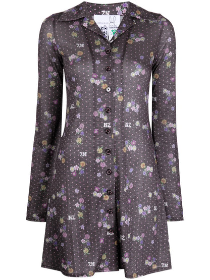 Floral-Print Mini Dress