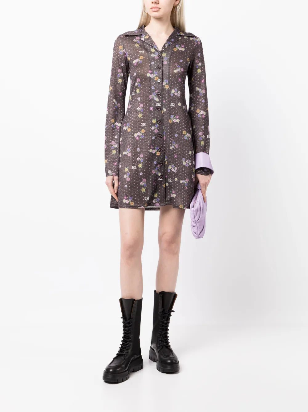 Floral-Print Mini Dress