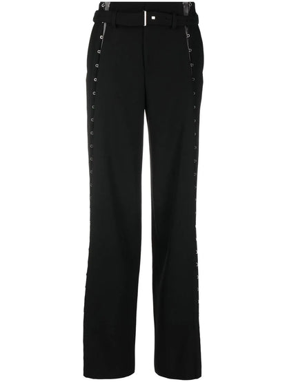 Eyelet-Detail Wide-Leg Trousers