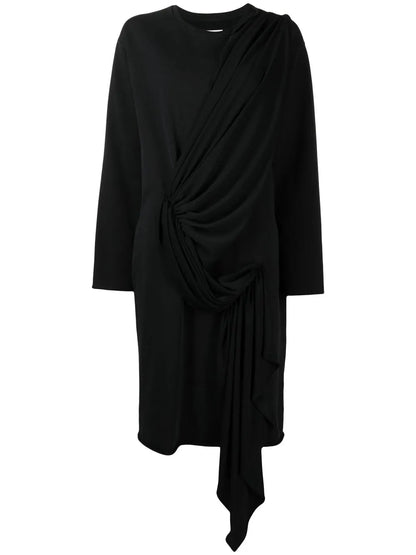 Draped-Detail Sweater Dress