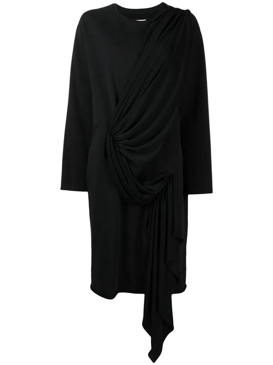 Draped-Detail Sweater Dress