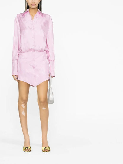 Satin-Effect Shirt Dress