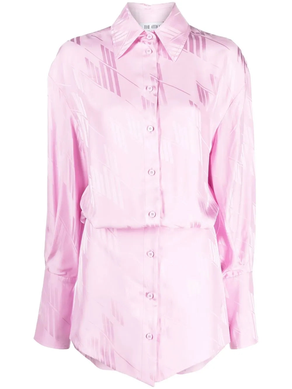 Satin-Effect Shirt Dress
