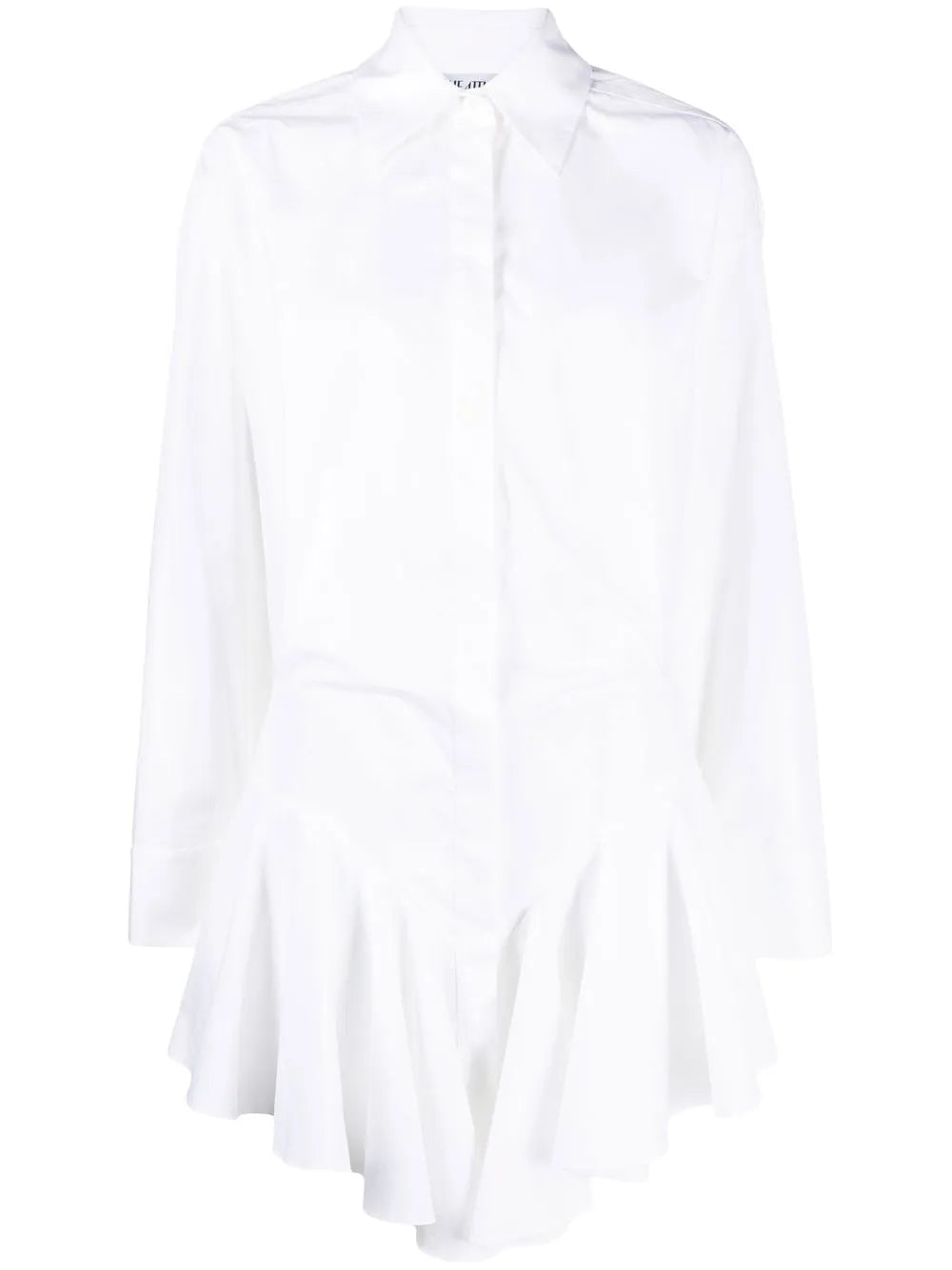 Ruffled-Trim Shirt Dress