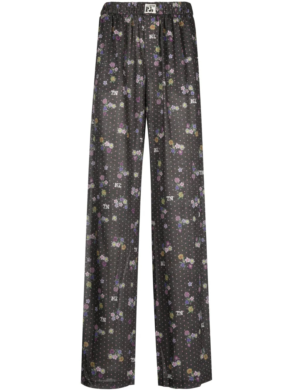 Mix-Print Wide-Leg Trousers