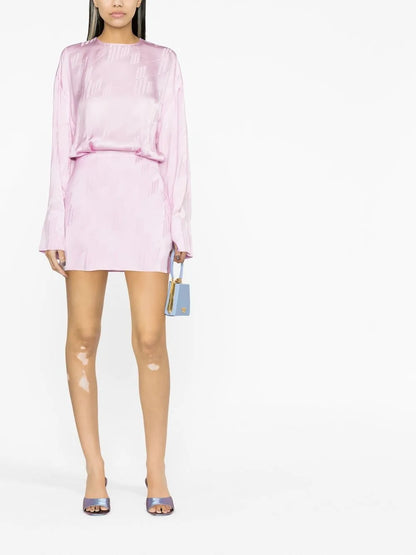 Logo-Jacquard Satin Dress