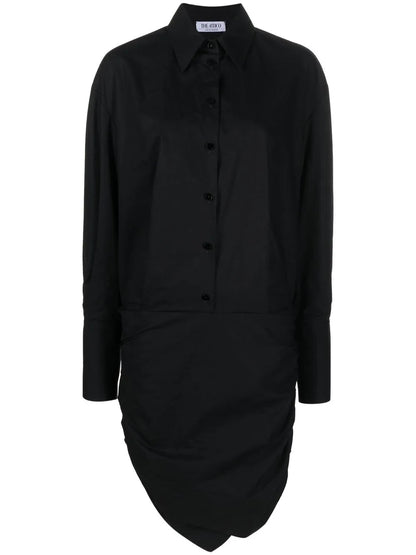 Asymmetric-Hem Shirt Dress