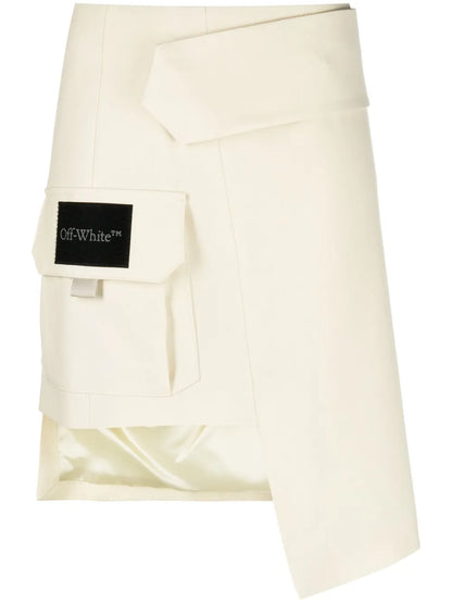 Asymmetric Wool Mini Skirt