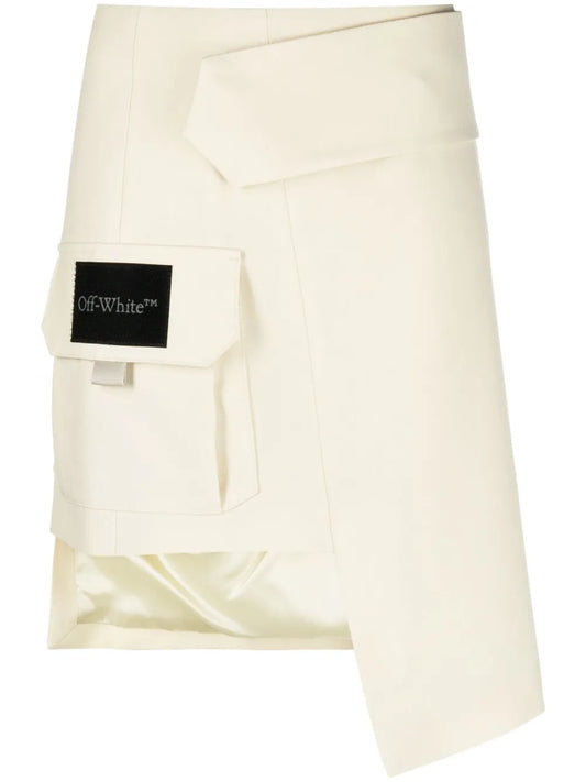 Asymmetric Wool Mini Skirt