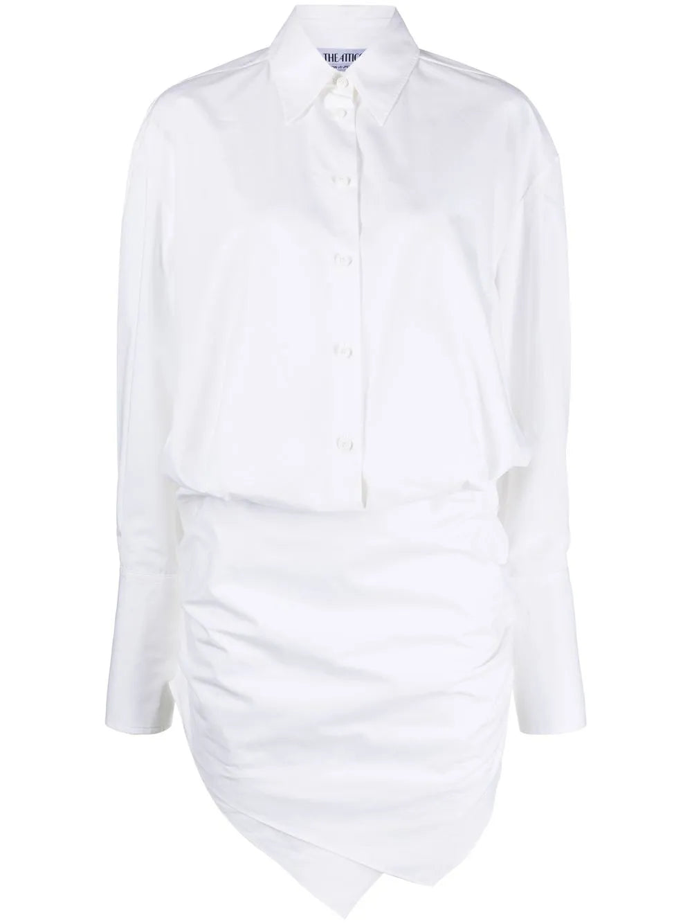 Ruched-Front Shirtdress