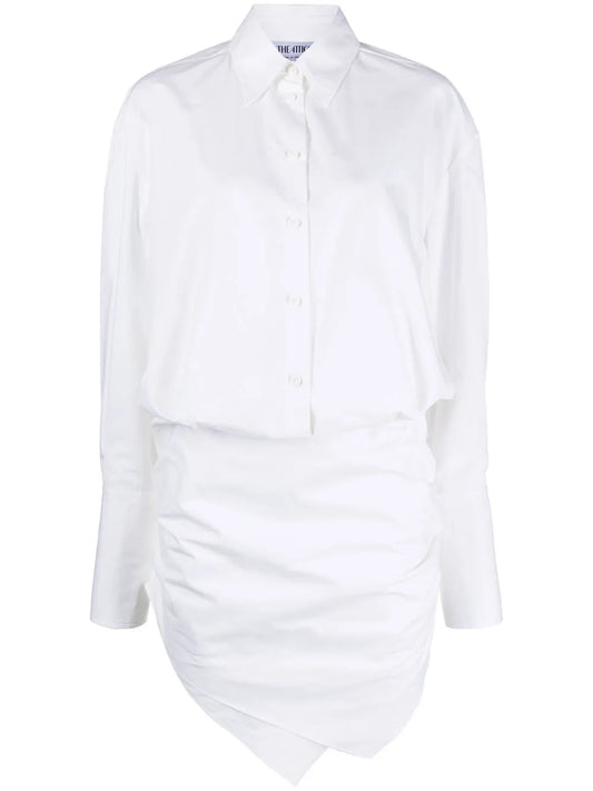 Ruched-Front Shirtdress