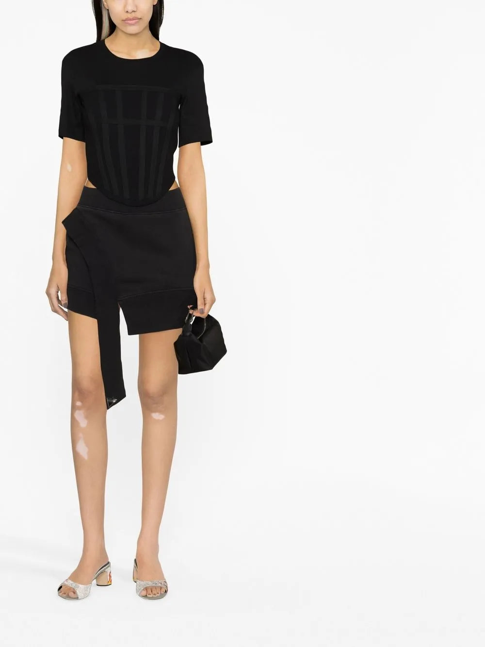 Asymmetric Hem Pencil Skirt