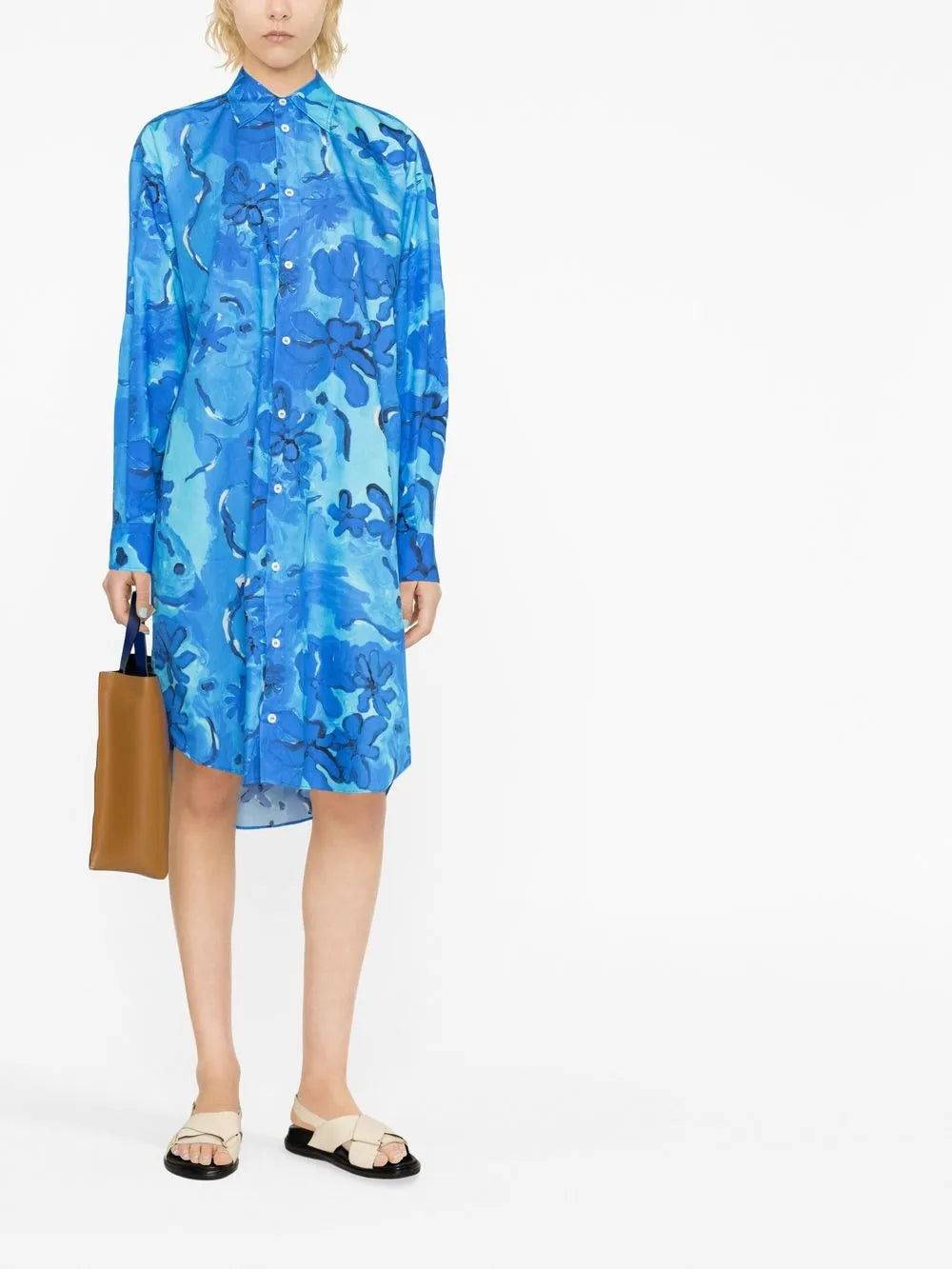 Floral Pattern Shirt Dress