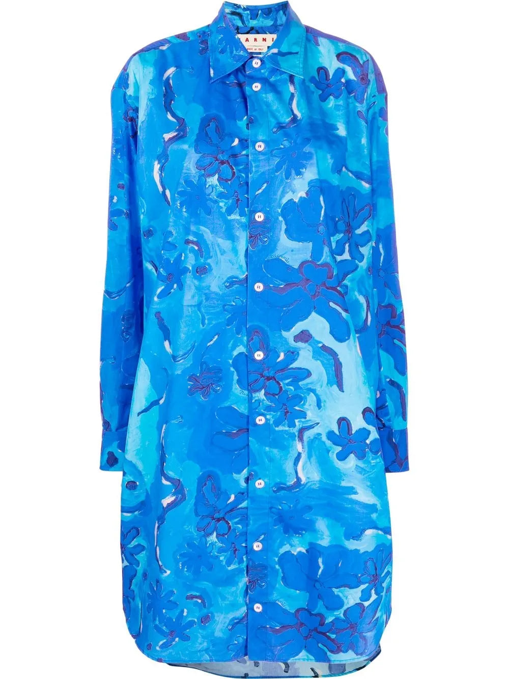 Floral Pattern Shirt Dress