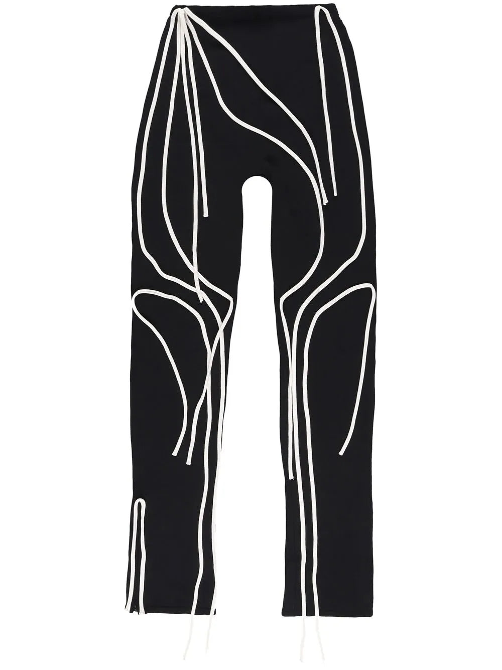 Contrast-Trim Flared Trousers