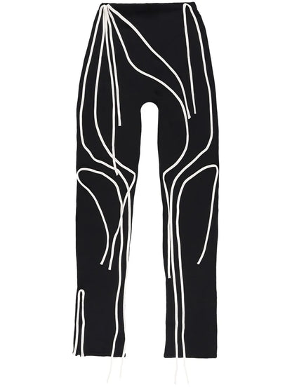 Contrast-Trim Flared Trousers