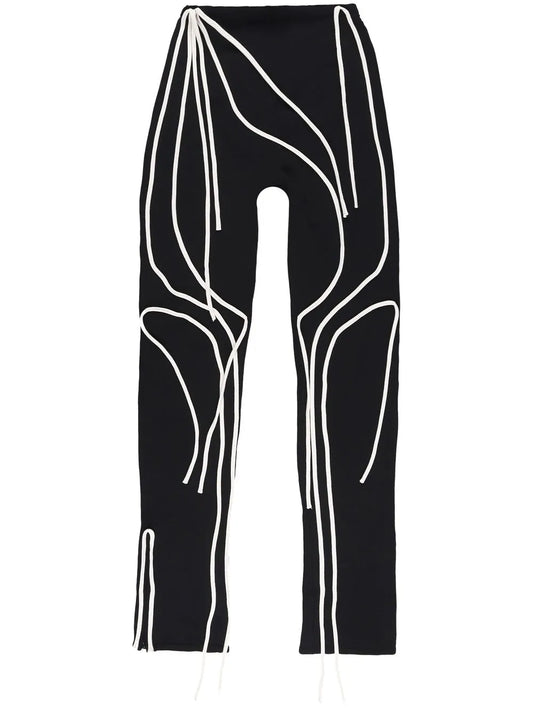 Contrast-Trim Flared Trousers
