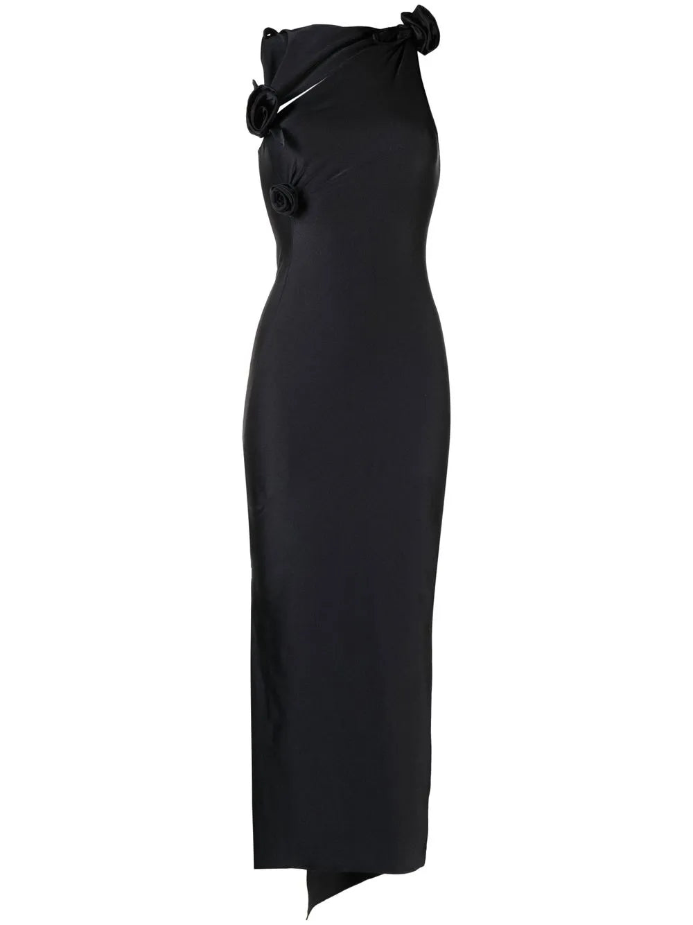 Floral-Appliqué Maxi Dress