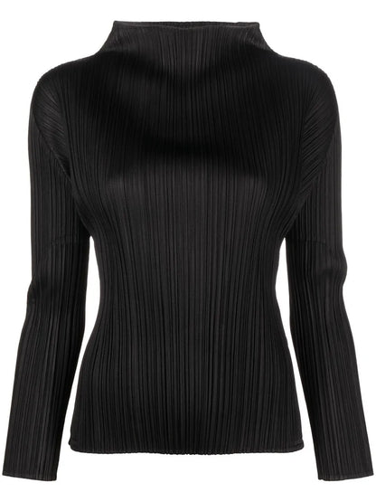 High-Neck Pleated Top