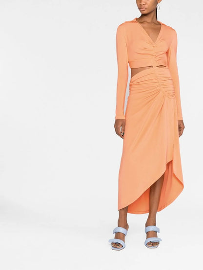 Cut-Out Draped Dress
