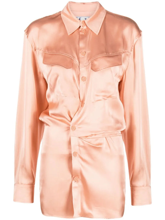 Twist-Detail Shirt Dress