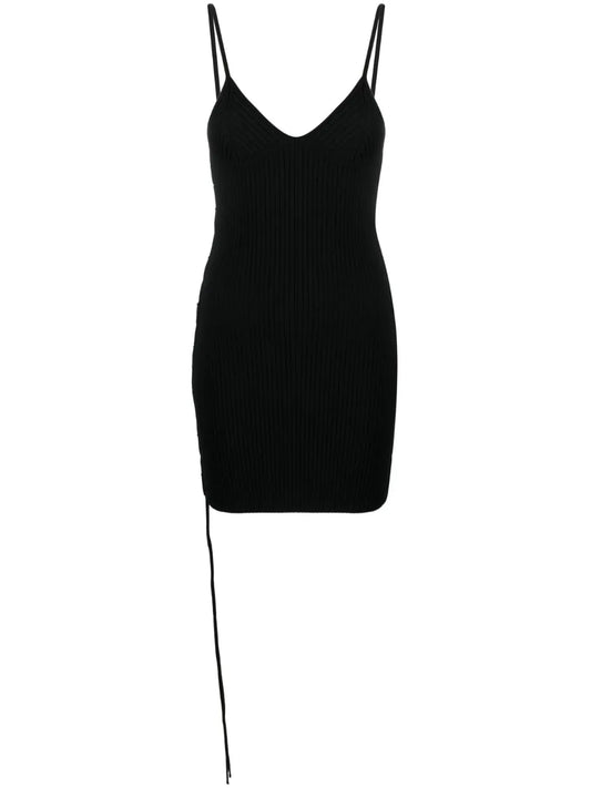 Lace-Up V-Neck Minidress