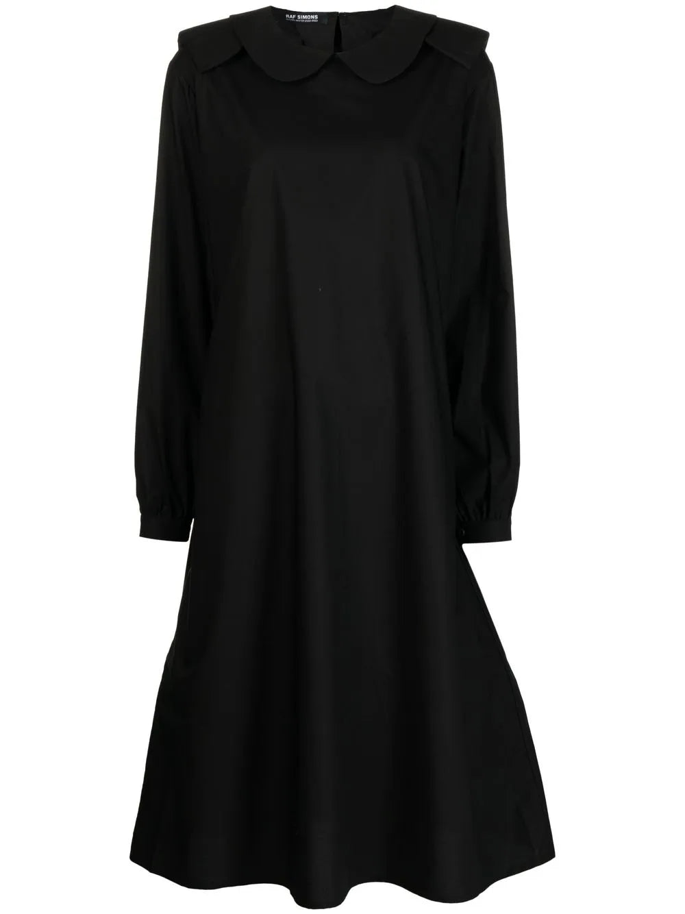 Rounded-Collar Midi Dress