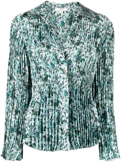 Berry Blooms Pleated Shirt