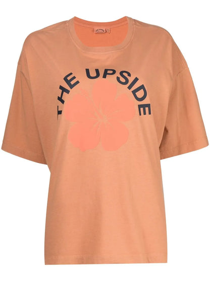 Laura Flower Logo Print Cotton T-Shirt