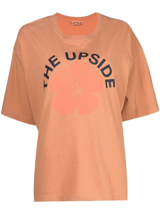 Laura Flower Logo Print Cotton T-Shirt