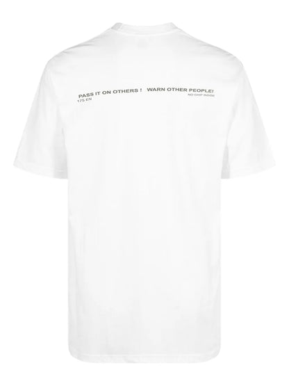Warning Logo-Print Cotton T-Shirt