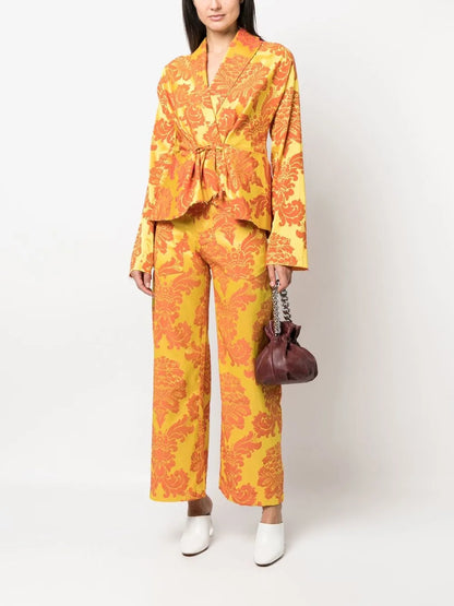 Floral Print Tie-Front Jacket
