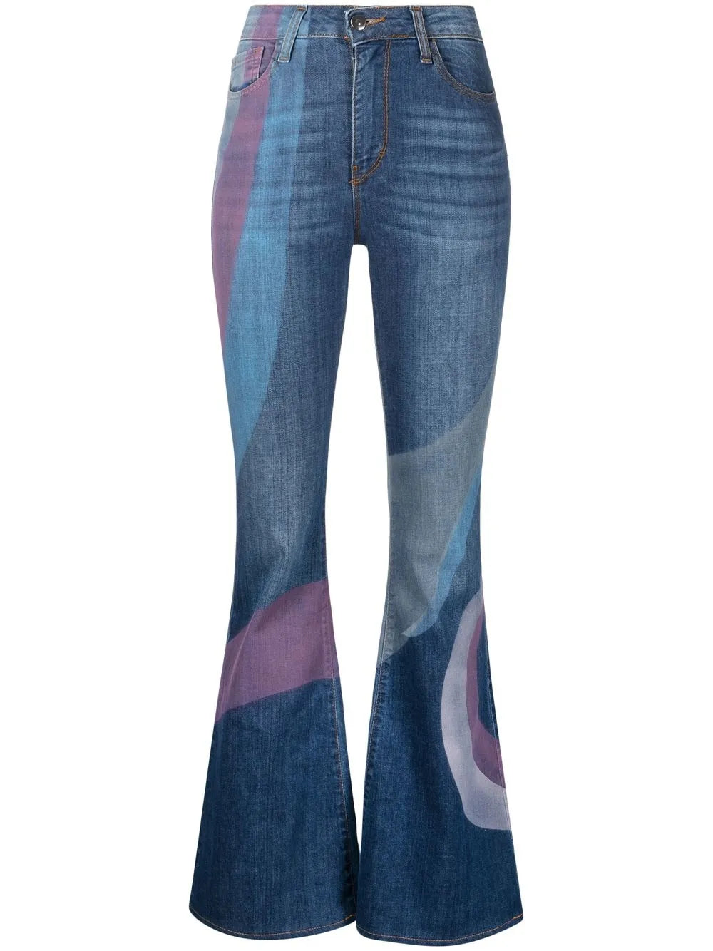 Anita Swirl-Print Flared Jeans