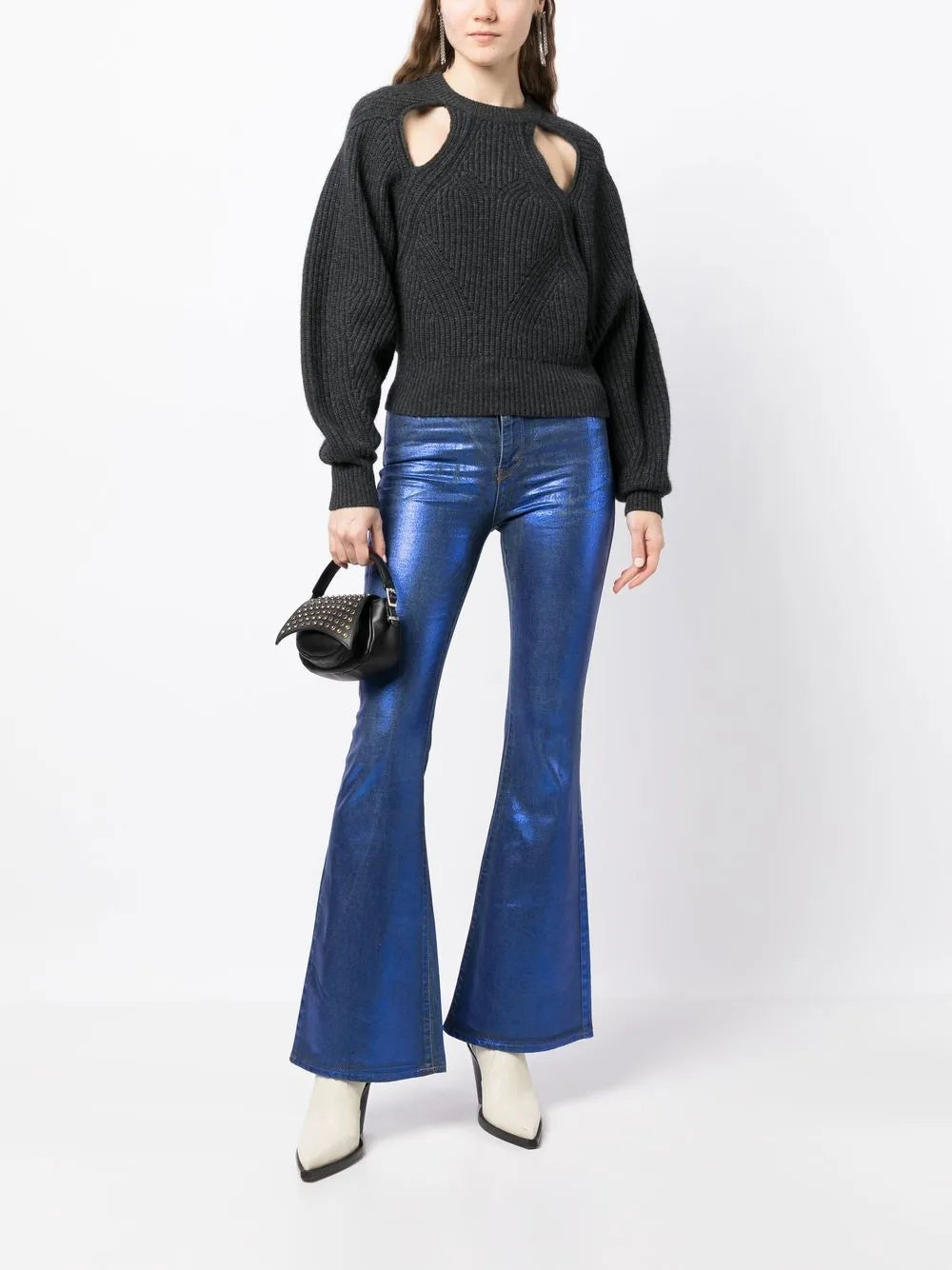 Metallic-Effect Laminated Jeans