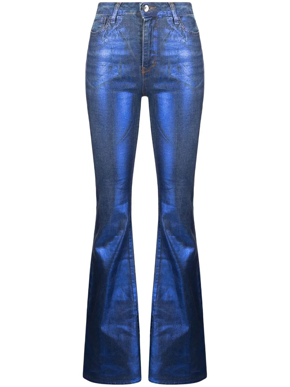 Metallic-Effect Laminated Jeans