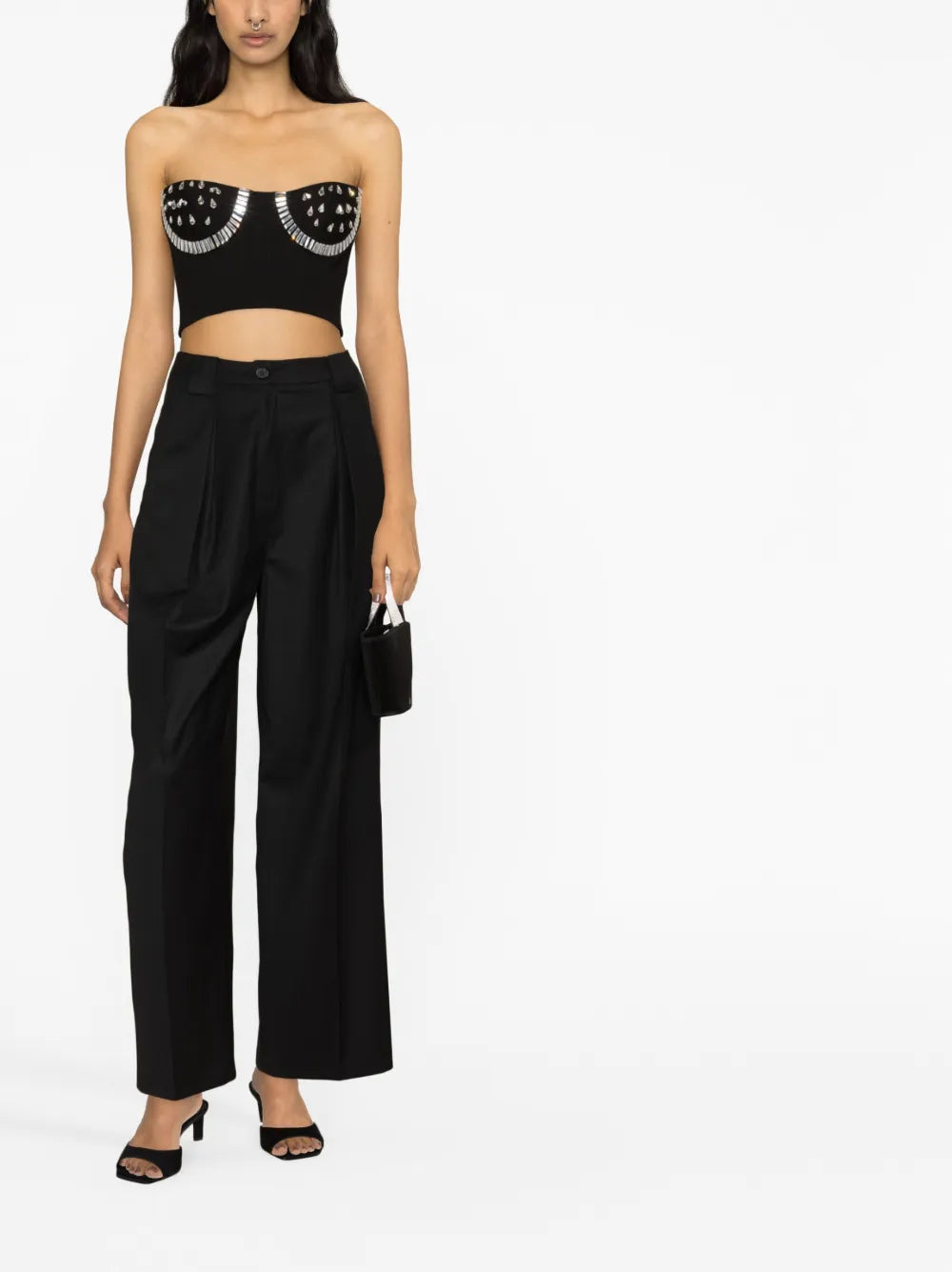Crystal-Embellished Bustier Top