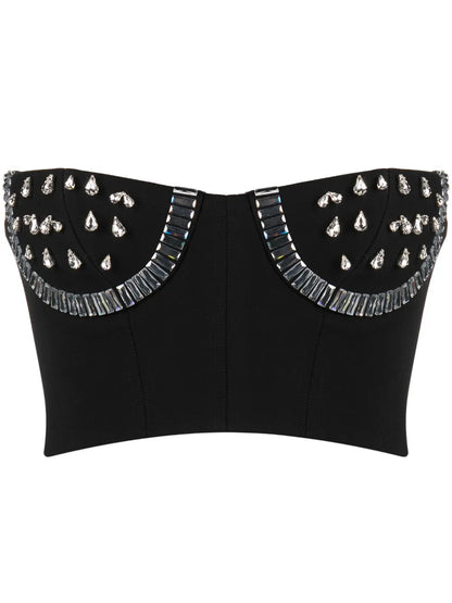 Crystal-Embellished Bustier Top