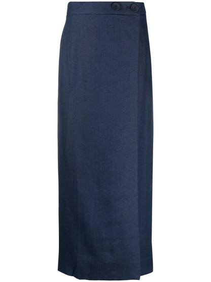 Lili Woven Linen Midi Skirt