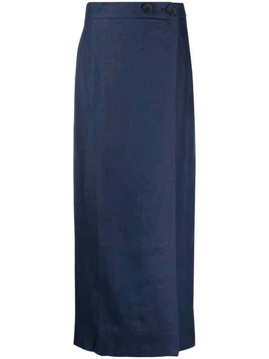 Lili Woven Linen Midi Skirt
