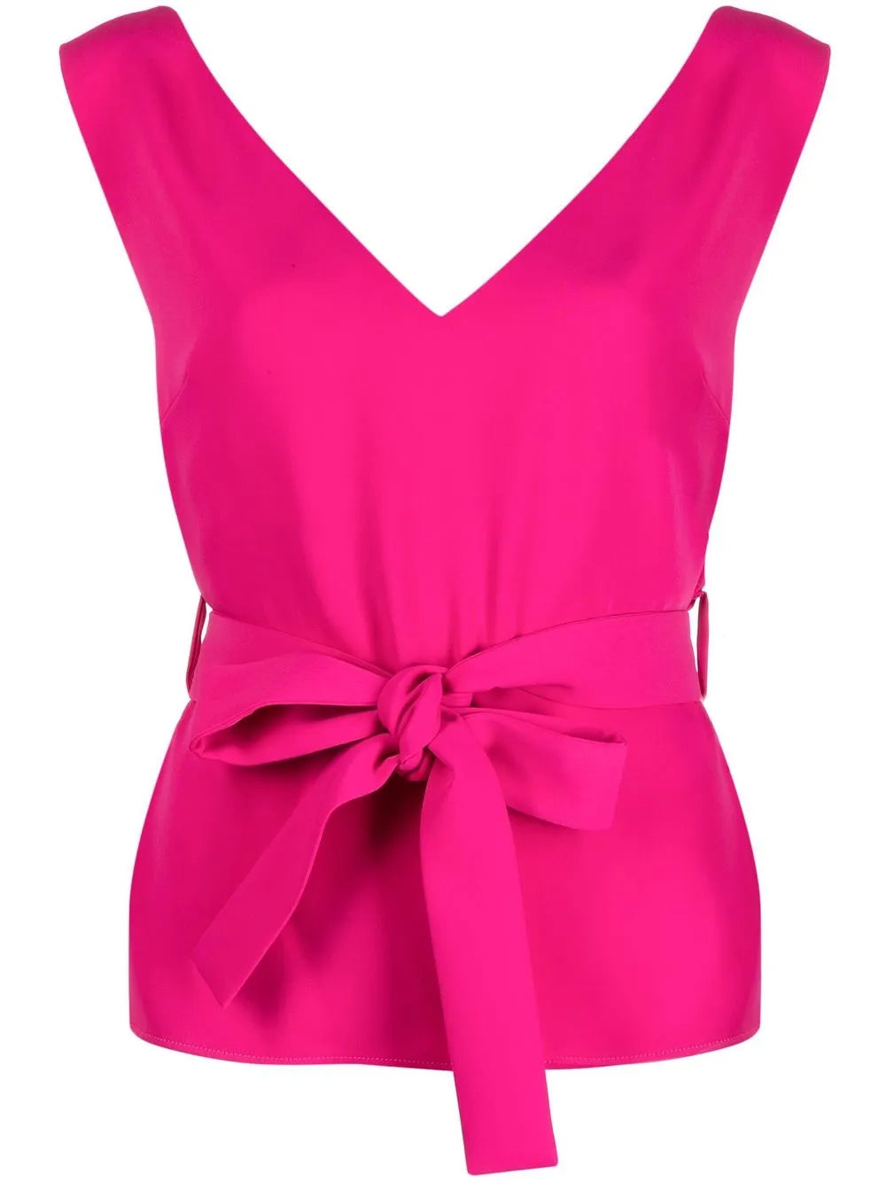 Tie-Waist Sleeveless Blouse