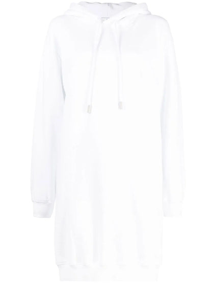 Diag-Print Cotton Hoodie Dress