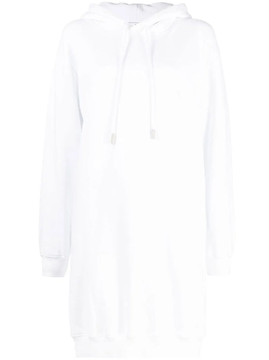 Diag-Print Cotton Hoodie Dress