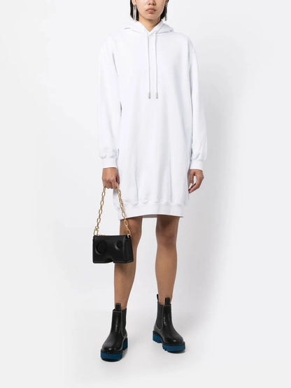 Diag-Print Cotton Hoodie Dress