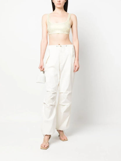 Crystal Embellished Crop Tank Top